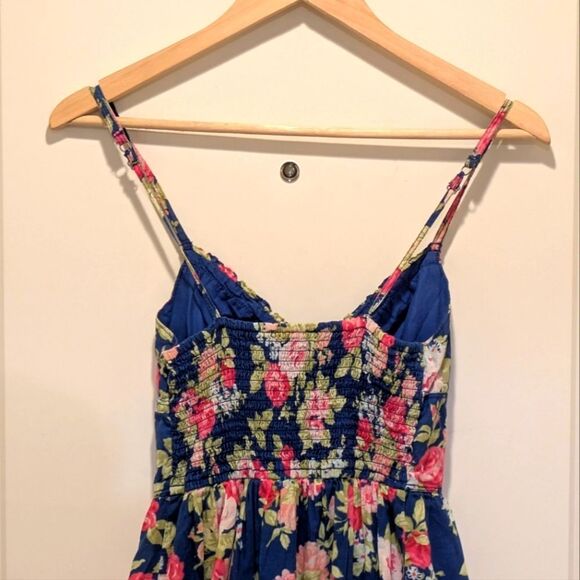 3/$30 Y2K Abercrombie & Fitch XS Floral Cotton Button Front Ruffle Dress - Picture 4 of 5